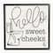 Stupell Industries Toilet Hello Sweet Cheeks Black and White Curly Script Cursive Typography Framed Wall Art